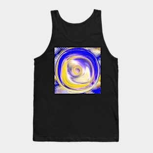 Blue, yellow and "liquid" Tank Top